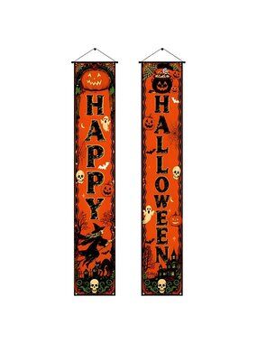 Halloween Porch Banners Happy Halloween Vintage Door Porch Signs